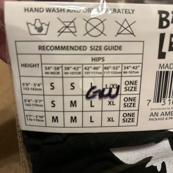 Black W/ White Bat Print Leggins One Size Fits Most Halloween tights Emo Punk - Picture 5 of 5